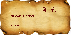 Miron Andos névjegykártya